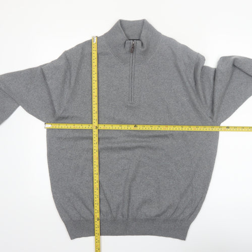 Jos. A. Bank Men’s Grey Merino Wool 1/4 Zip Jumper Size L