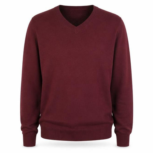 Marks and Spencer Men's Red Wool V-Neck Jumper XL Classic Fit