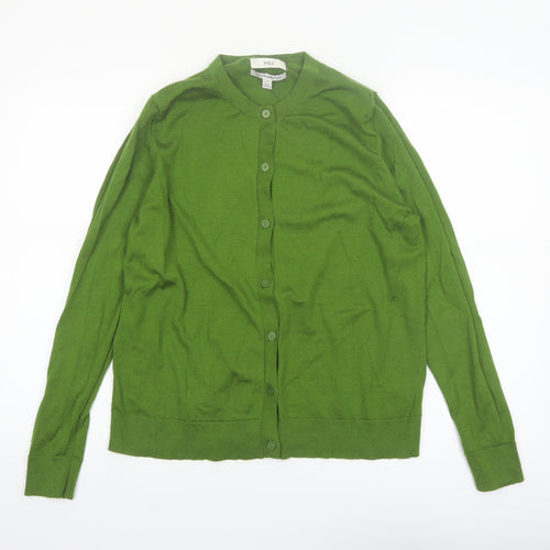 Marks and Spencer Women’s Green Merino Wool Long Sleeve Cardigan Size 18
