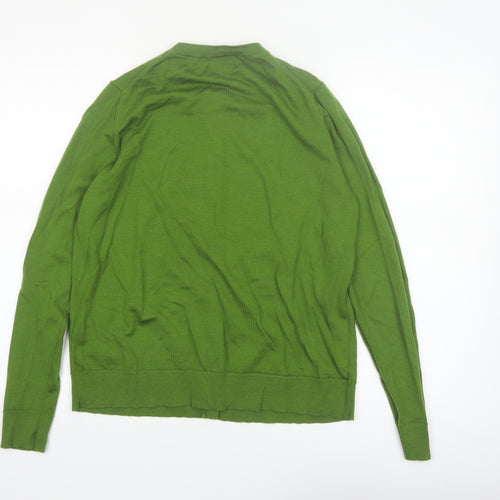 Marks and Spencer Women’s Green Merino Wool Long Sleeve Cardigan Size 18
