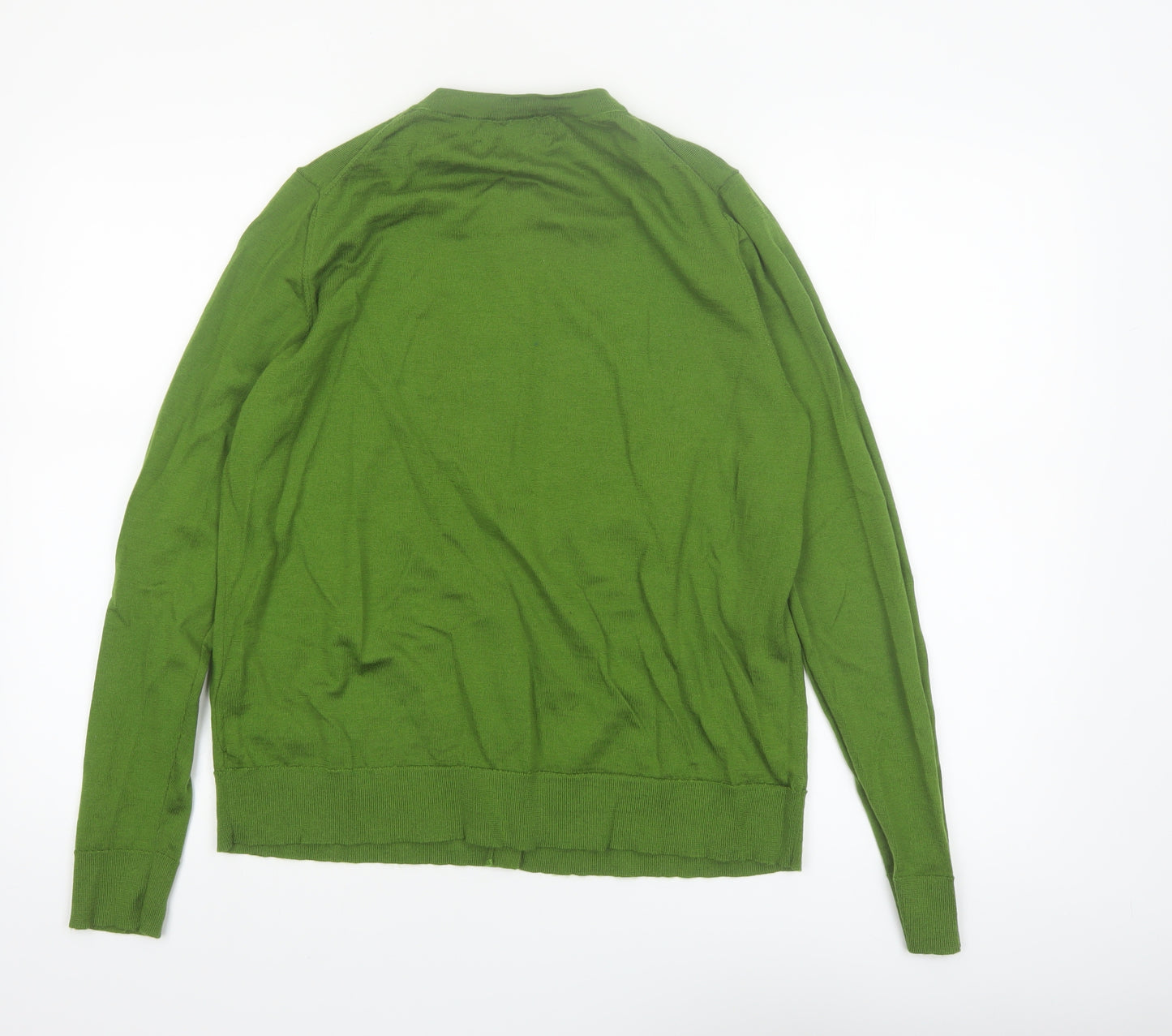 Marks and Spencer Women’s Green Merino Wool Long Sleeve Cardigan Size 18