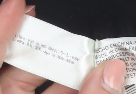 Zara Origins Women Black Wool Cable-Knit Jumper Size 12
