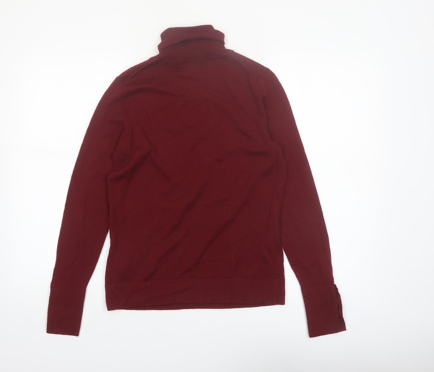 Hobbs Women Red Roll Neck 100% Merino Wool Jumper Size S