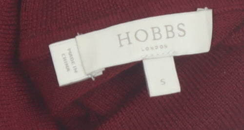 Hobbs Women Red Roll Neck 100% Merino Wool Jumper Size S