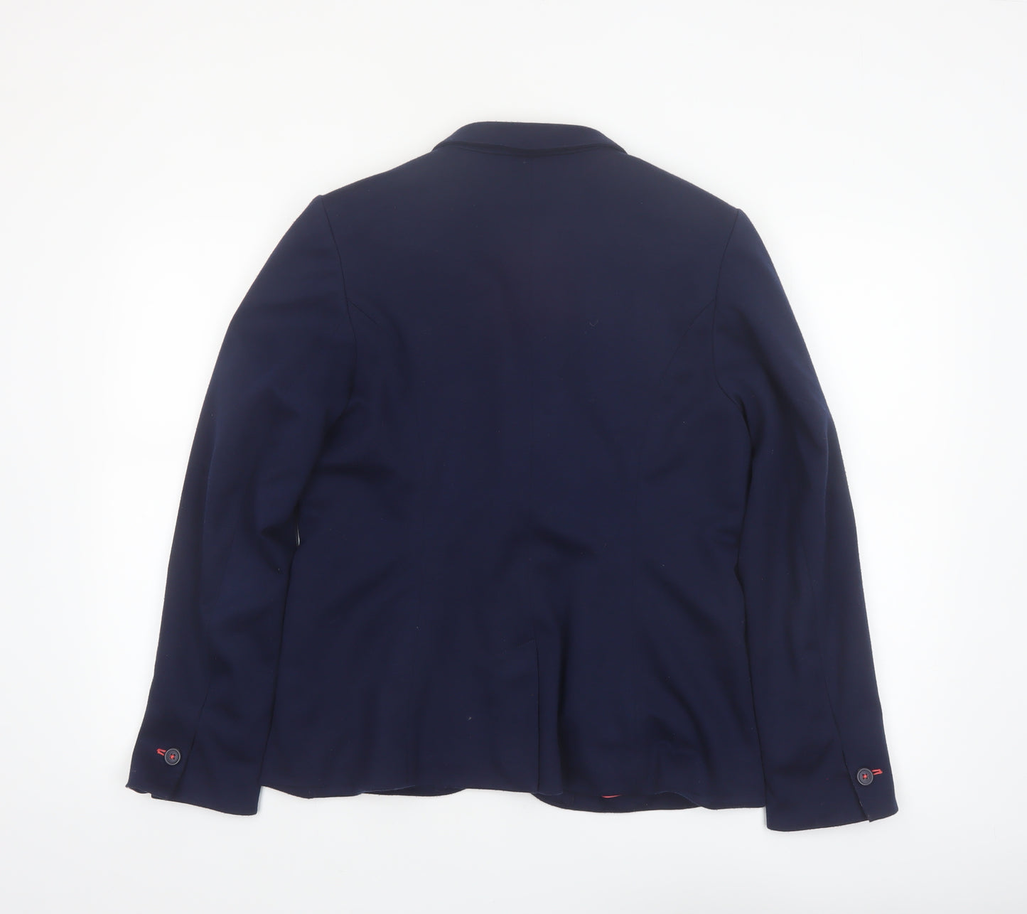 Joules Women's Blue Blazer Jacket UK 14 Classic Tailored Single-Breasted