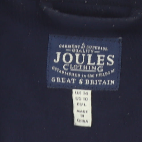 Joules Women's Blue Blazer Jacket UK 14 Classic Tailored Single-Breasted