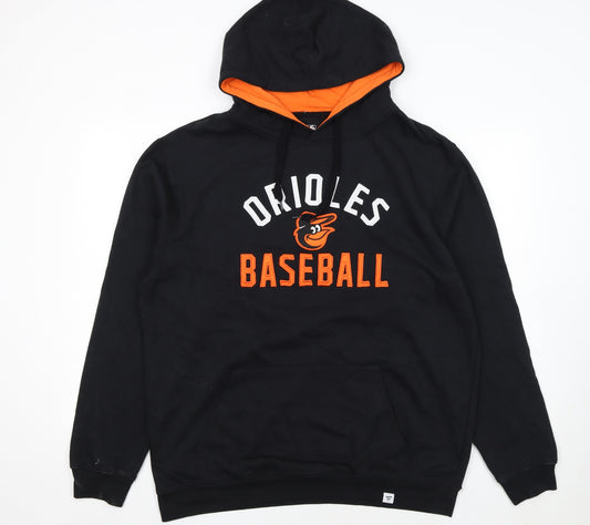 Fanatics Men’s Black XL Pullover Hoodie Orioles Baseball Sportswear