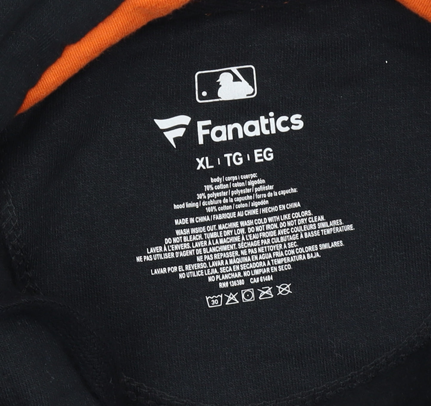 Fanatics Men’s Black XL Pullover Hoodie Orioles Baseball Sportswear