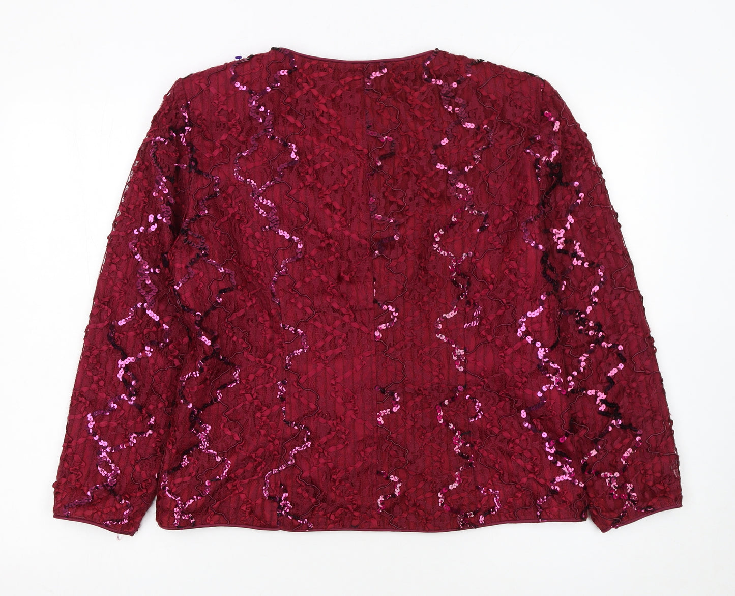 JS Collections Petite Burgundy Sequin Evening Jacket UK 14