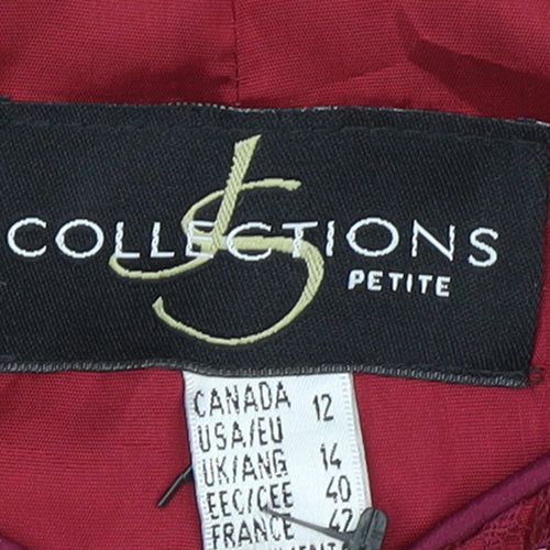 JS Collections Petite Burgundy Sequin Evening Jacket UK 14
