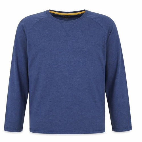 Marks and Spencer Boys Blue Long Sleeve Cotton Blend Crew Neck T-Shirt 13-14 Years