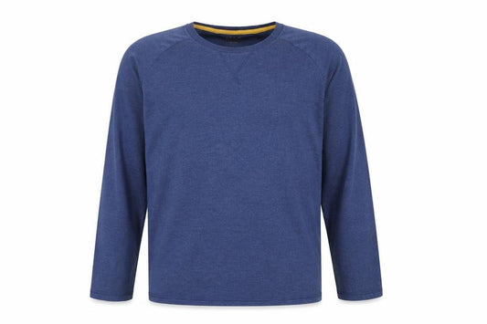 Marks and Spencer Boys Blue Long Sleeve Cotton Blend Crew Neck T-Shirt 13-14 Years