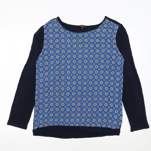 Caroll Women's Blue Geometric Long Sleeve Pullover Jumper Size 14