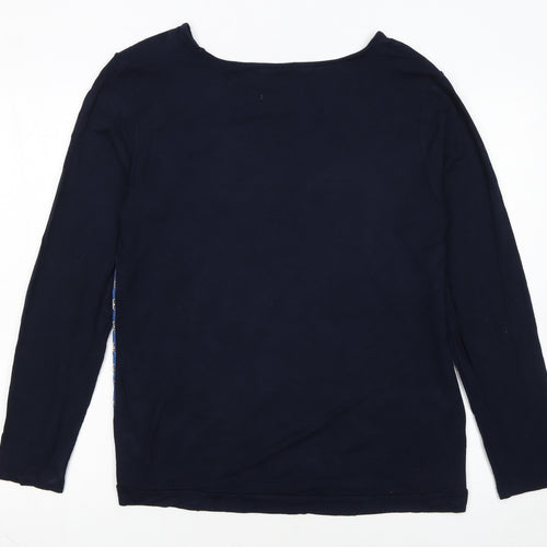 Caroll Women's Blue Geometric Long Sleeve Pullover Jumper Size 14