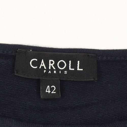 Caroll Women's Blue Geometric Long Sleeve Pullover Jumper Size 14