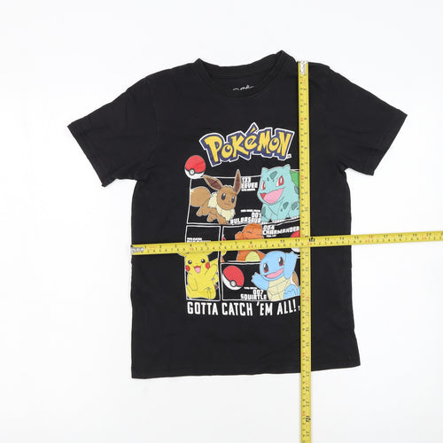 Tu Boys Black Pokémon Graphic T-Shirt 8 Years Short Sleeve Cotton