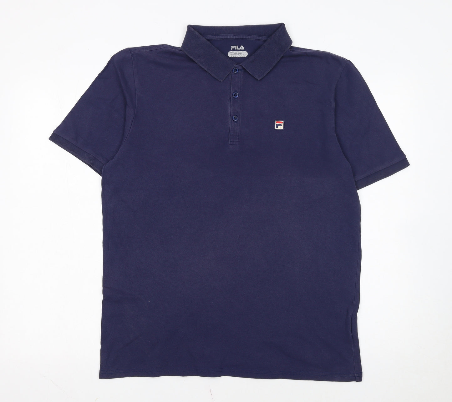 FILA Men's Blue Regular Fit Cotton Stretch Polo Shirt L