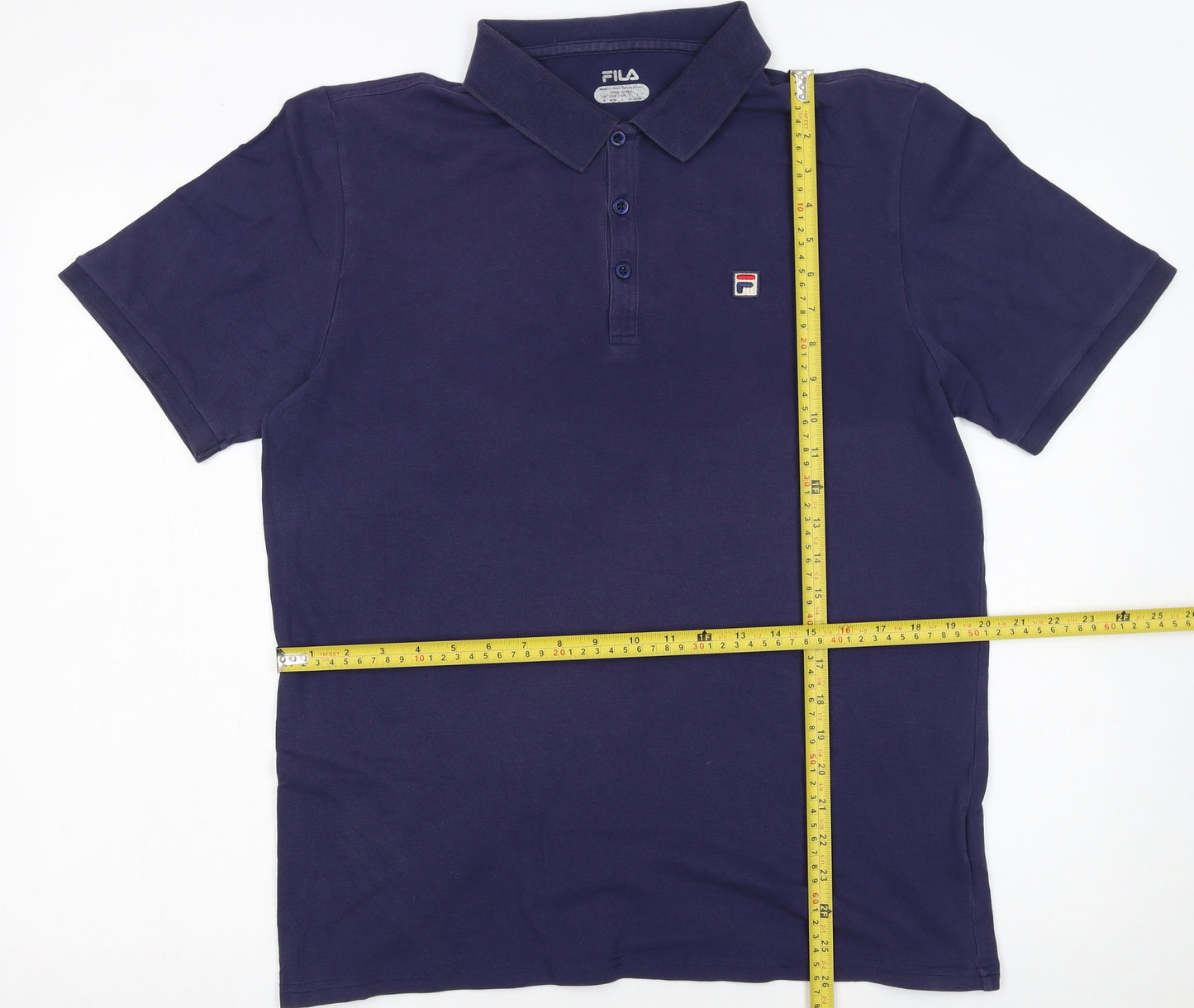 FILA Men's Blue Regular Fit Cotton Stretch Polo Shirt L