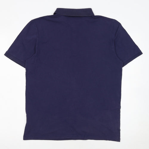 FILA Men's Blue Regular Fit Cotton Stretch Polo Shirt L