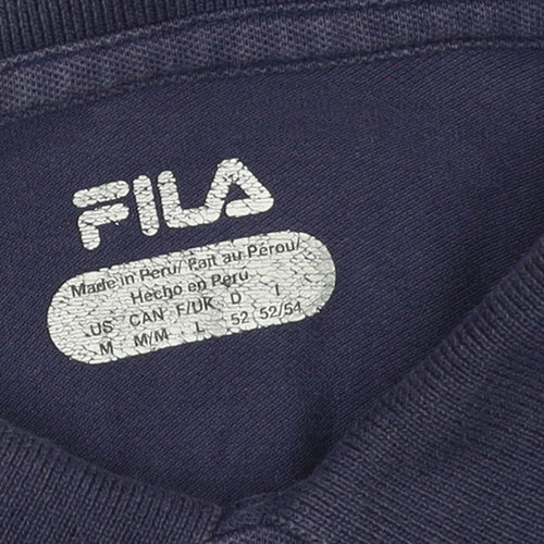FILA Men's Blue Regular Fit Cotton Stretch Polo Shirt L