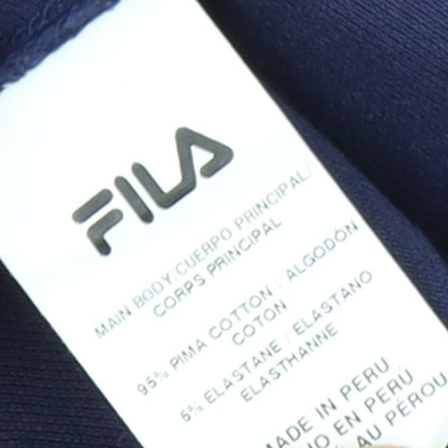 FILA Men's Blue Regular Fit Cotton Stretch Polo Shirt L