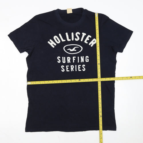 Hollister Men's Navy Surfing Series T-Shirt L Embroidered Cotton