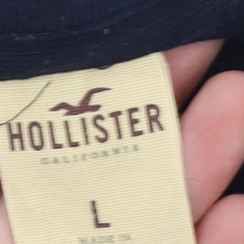 Hollister Men's Navy Surfing Series T-Shirt L Embroidered Cotton