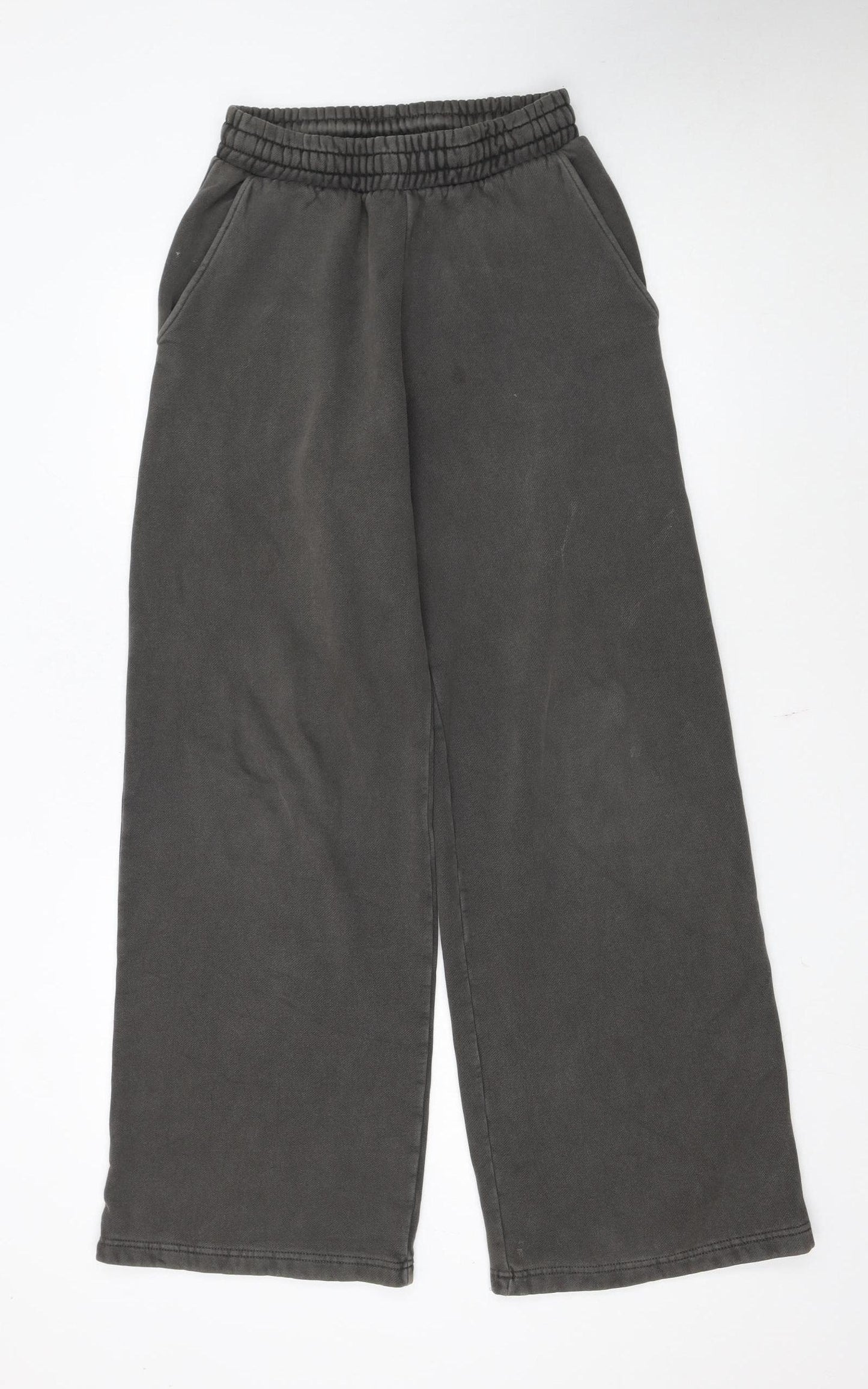 Weekday Women’s Grey Wide-Leg Sweatpants XS Elastic Waist Fleece