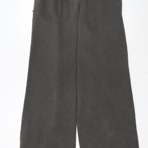 Weekday Women’s Grey Wide-Leg Sweatpants XS Elastic Waist Fleece