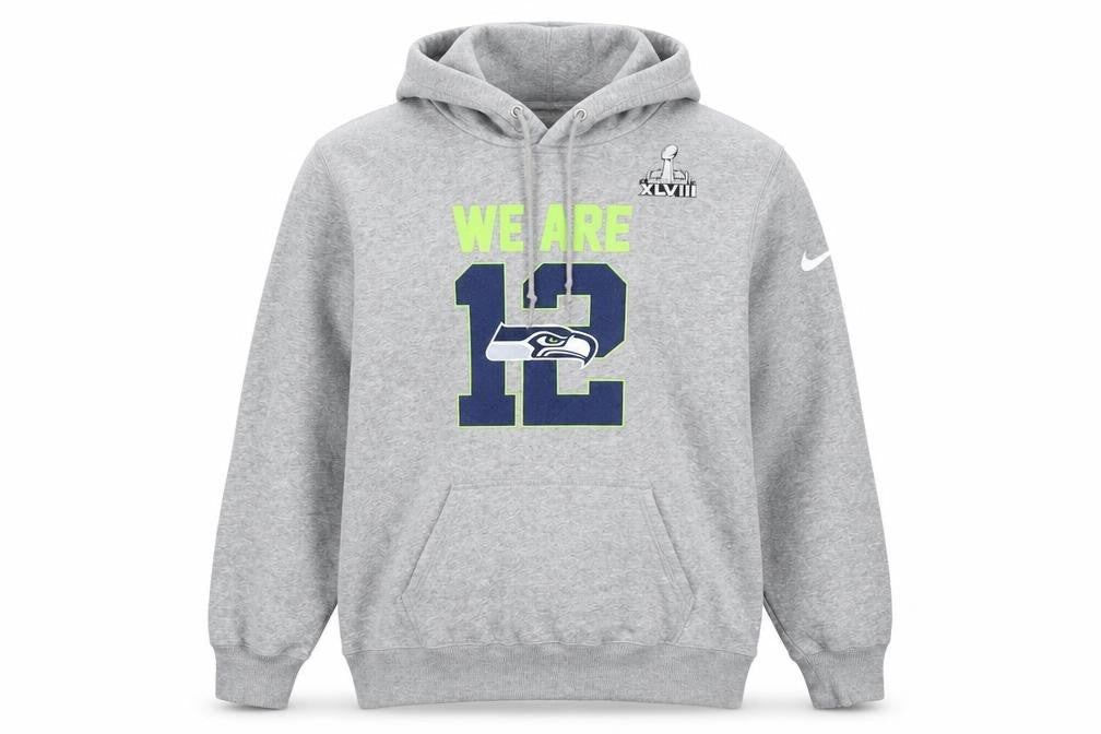 Nike NFL Team Apparel Men's Grey XL Pullover Hoodie We Are 12