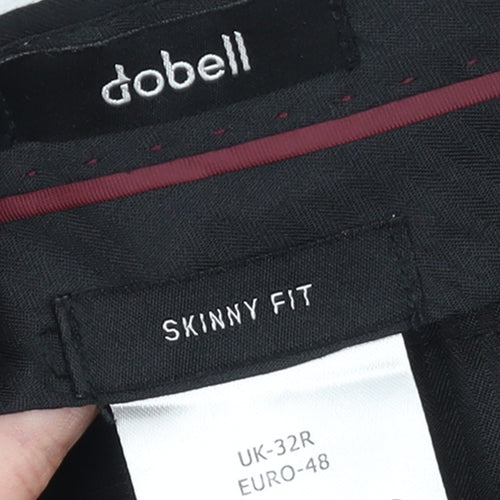 Dobell Men's Black Skinny Fit Dress Trousers Size 32R