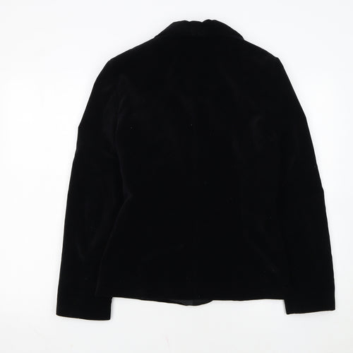 Select Womens Black Velvet Cotton Shawl Lapel Tuxedo Blazer Size 10