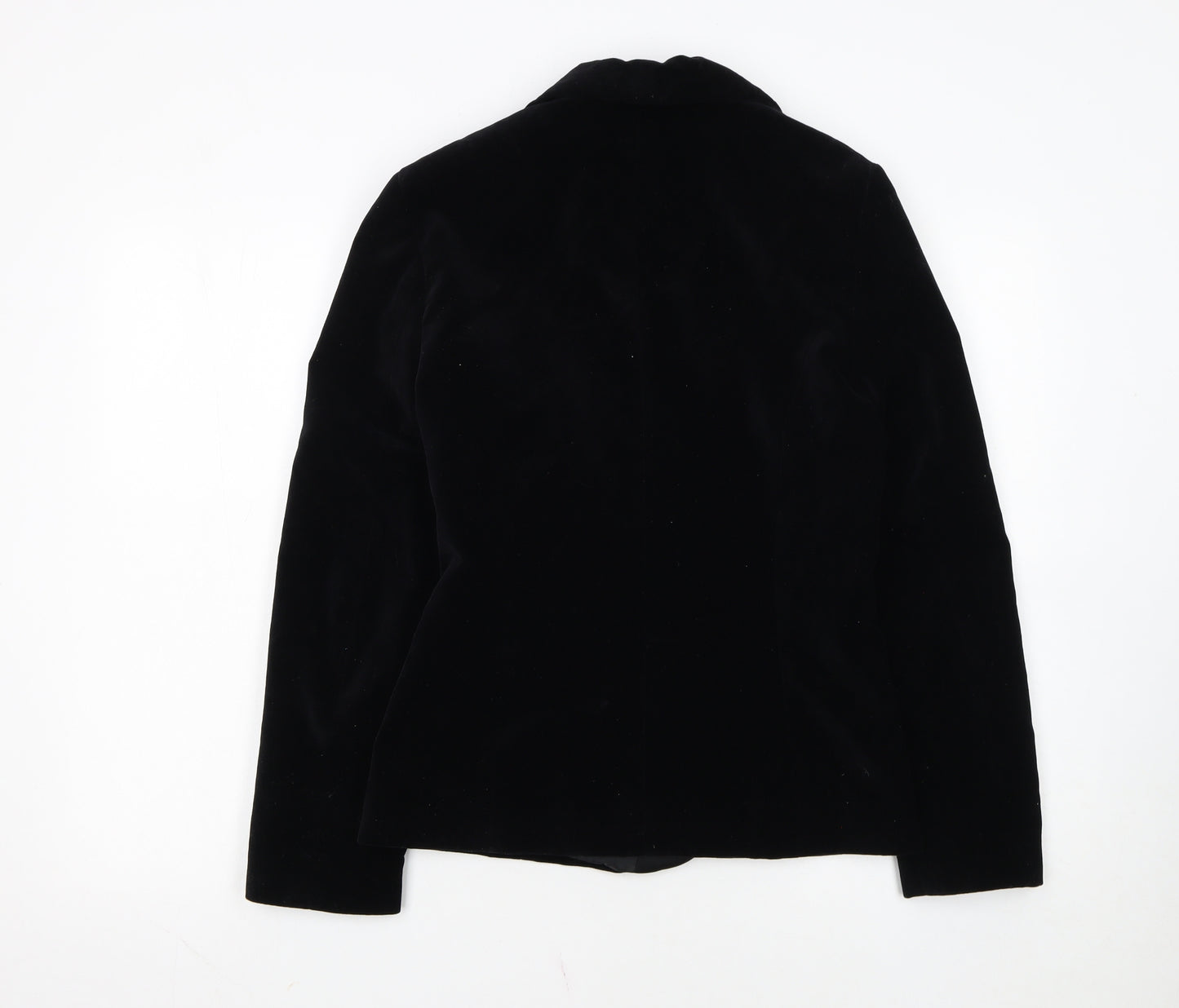 Select Womens Black Velvet Cotton Shawl Lapel Tuxedo Blazer Size 10