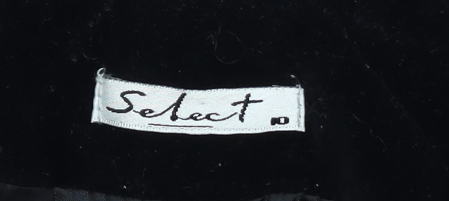 Select Womens Black Velvet Cotton Shawl Lapel Tuxedo Blazer Size 10