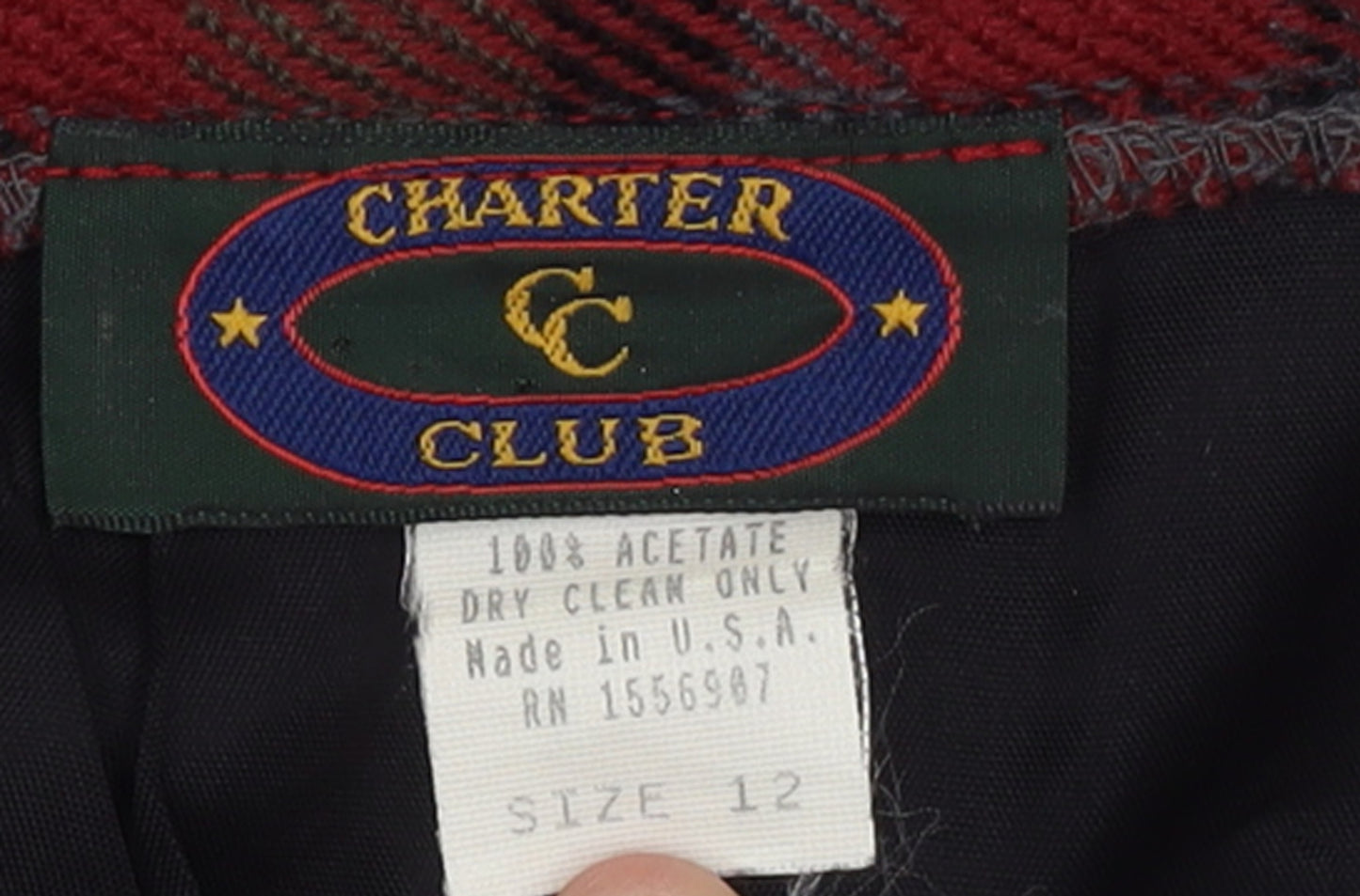 Charter Club Women Red Plaid Knee Length Pencil Skirt Size 12