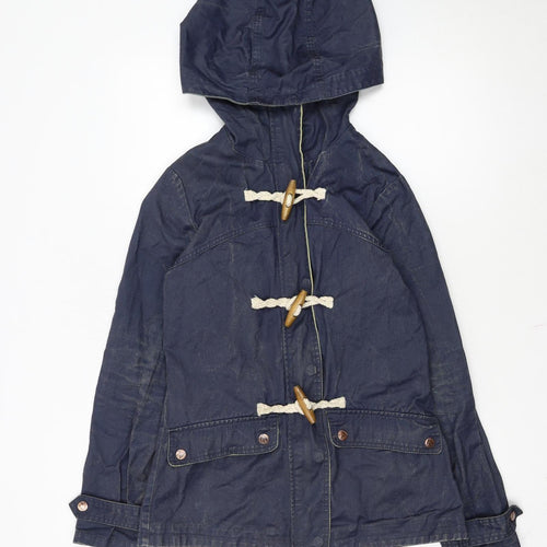 SoulCal & Co Women's Blue Cotton Hooded Duffle Coat Size 6