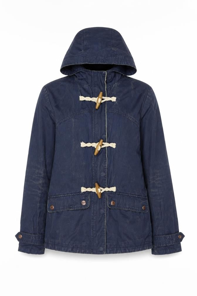 SoulCal & Co Women's Blue Cotton Hooded Duffle Coat Size 6