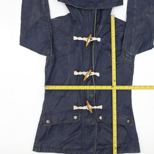 SoulCal & Co Women's Blue Cotton Hooded Duffle Coat Size 6