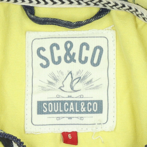 SoulCal & Co Women's Blue Cotton Hooded Duffle Coat Size 6