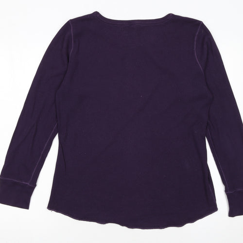 Gap Women’s Purple Long Sleeve Basic Cotton T-Shirt XL