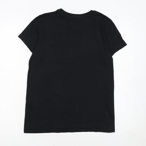 Levi's Women's Black Medium Logo Crew Neck Cotton T-Shirt