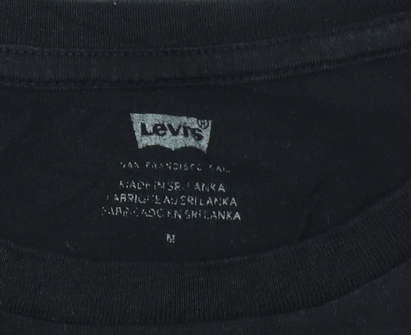 Levi's Women's Black Medium Logo Crew Neck Cotton T-Shirt
