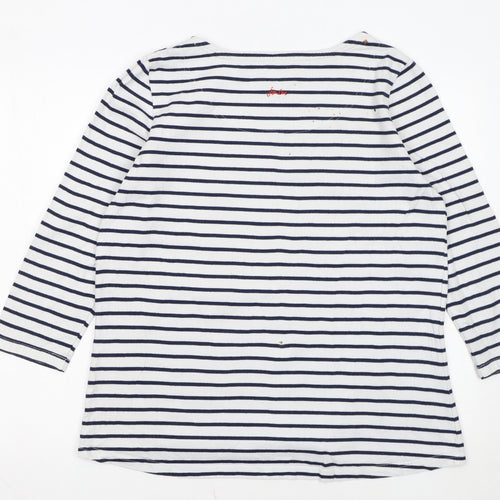 Joules Women Blue White Striped Pullover Sweatshirt UK 16 Cotton