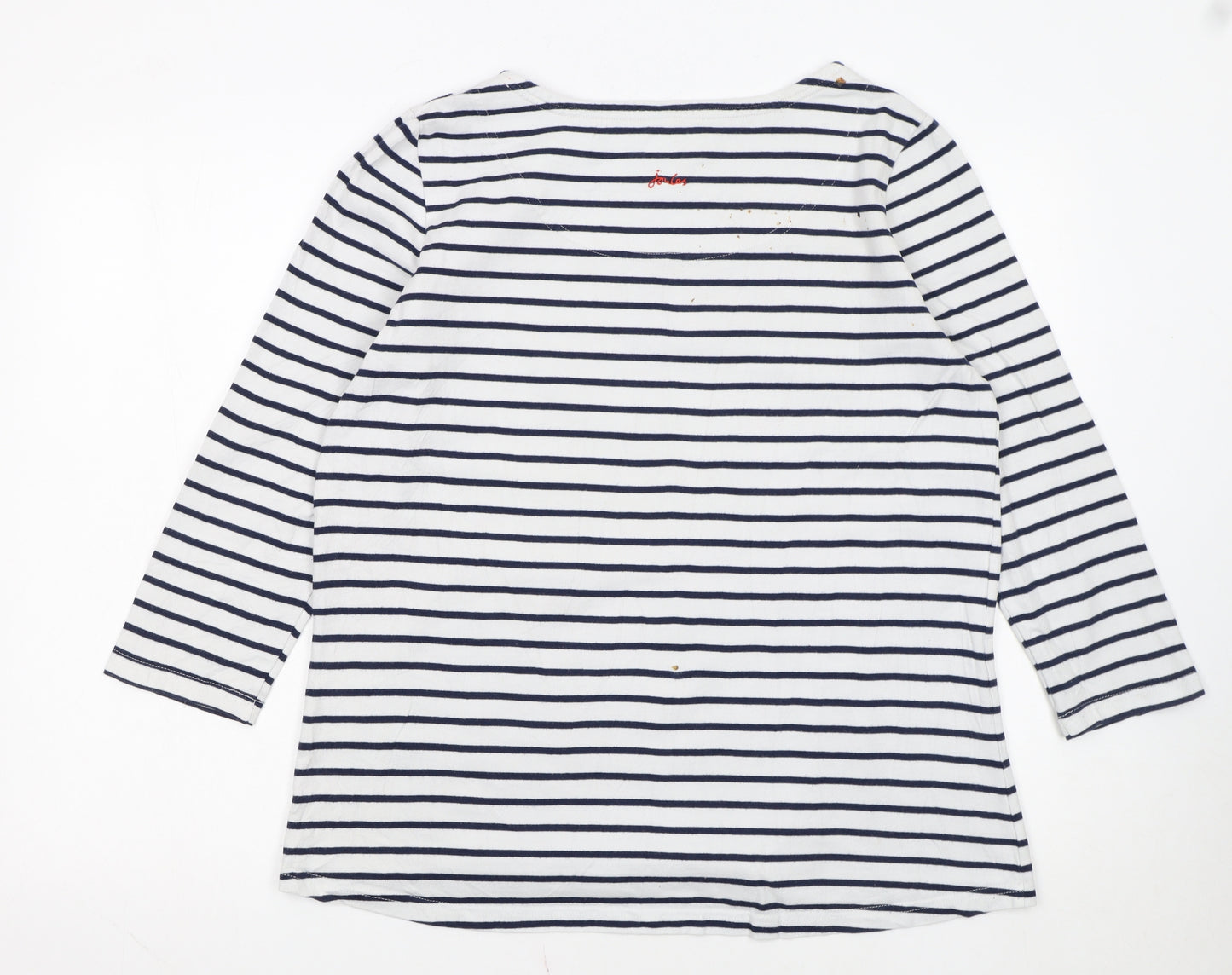 Joules Women Blue White Striped Pullover Sweatshirt UK 16 Cotton