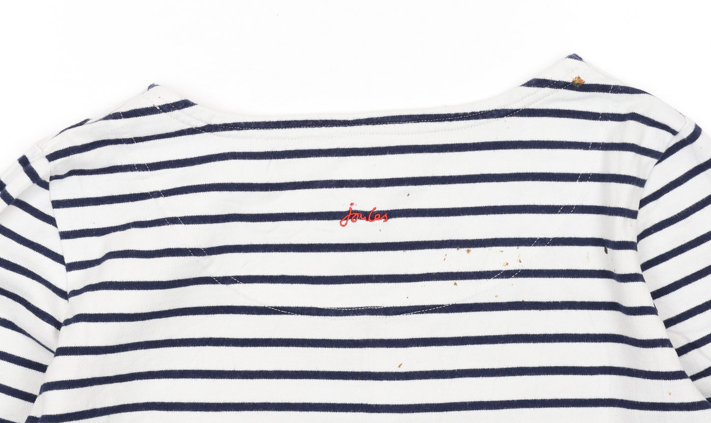 Joules Women Blue White Striped Pullover Sweatshirt UK 16 Cotton