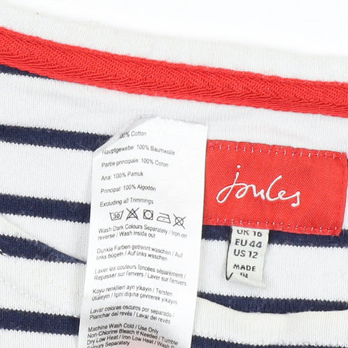 Joules Women Blue White Striped Pullover Sweatshirt UK 16 Cotton