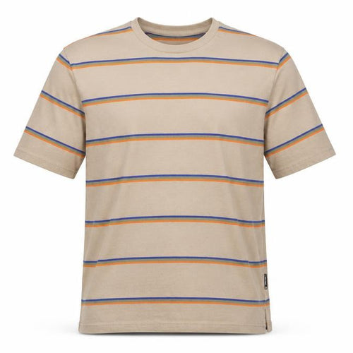 Only & Sons Men's Beige Striped Cotton T-Shirt Size L