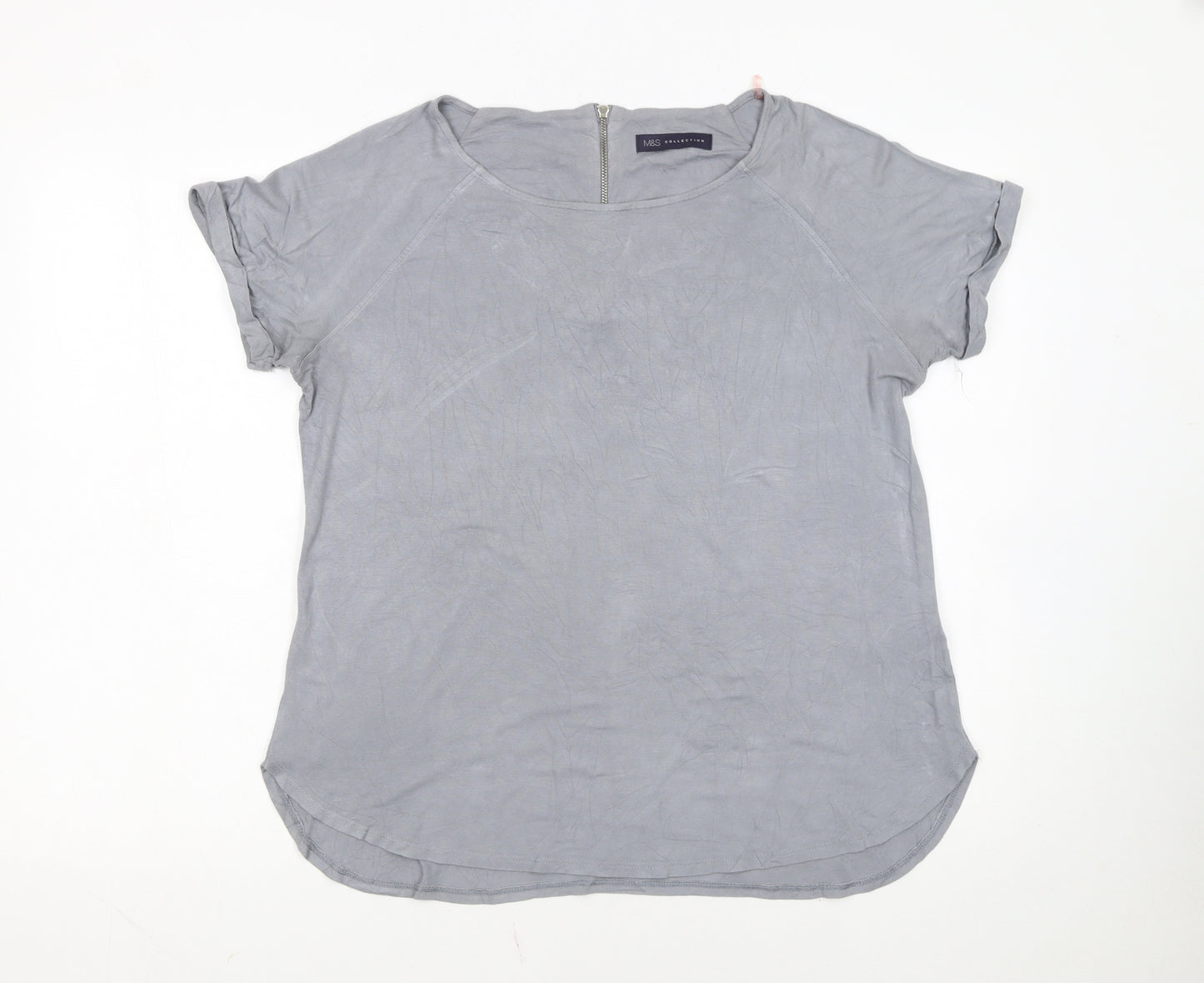 Marks and Spencer Women’s Grey Short Sleeve Jersey T-Shirt Size 14