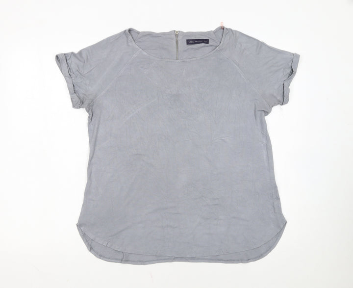Marks and Spencer Women’s Grey Short Sleeve Jersey T-Shirt Size 14