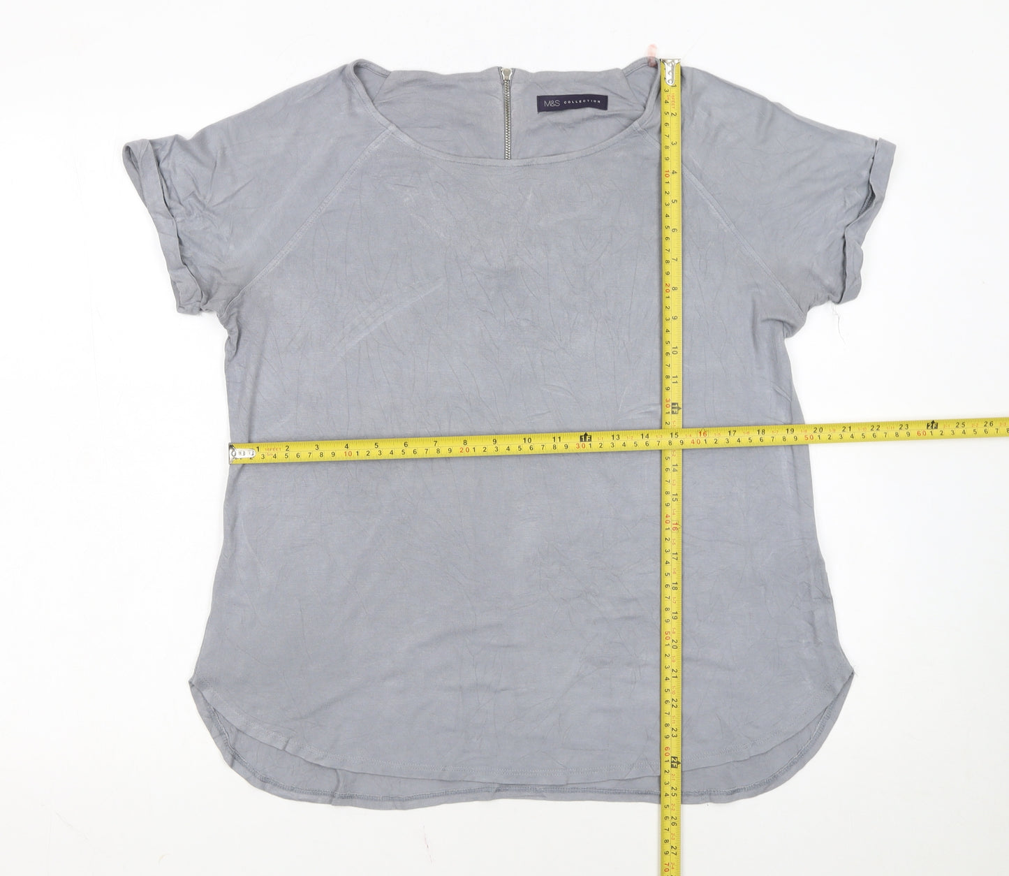 Marks and Spencer Women’s Grey Short Sleeve Jersey T-Shirt Size 14